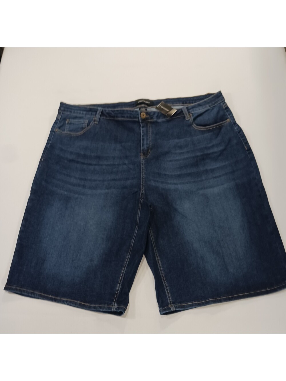 Ashley Stewart Women's Blue Cotton Blend Denim Shorts Size 26 (46×13.5)